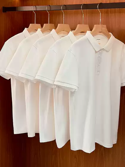 (Buy One, Get One Free) 230g Heavyweight Short-Sleeved Polo Shirt Men's Collared T-Shirt Business Shirt Summer Top Women's