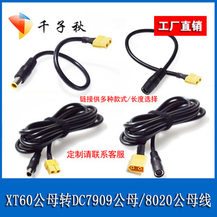航模XT60公母转DC7909/8020公母头电源线户外储能电源连接转接线