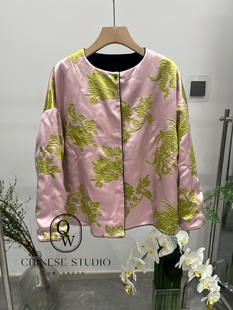 新中式国风粉色外套春季2024新款高级感超好看时尚洋气减龄上衣女