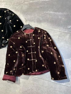 国风盘扣真丝丝绒棉服外套女宽松显瘦百搭上衣 新中式 2025冬季 新款