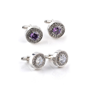 欧美潮流饰品镶钻男士袖扣时尚商务法式袖钉衬衫cufflinks
