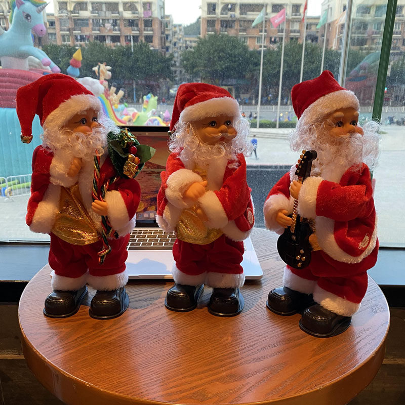 单手倒立圣诞老人旋转扭屁股抖臀圣诞老人电动音乐圣诞节玩具礼物