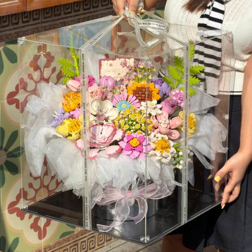 520情人节礼物玫瑰花永生花束积木女生手工DIY拼装男朋友送女朋友