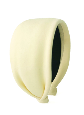 暮浅鹅黄色超宽加厚大发箍原创手工发饰修饰颅顶时尚压发洗脸面膜