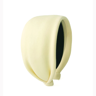 暮浅鹅黄色超宽加厚大发箍原创手工发饰修饰颅顶时尚压发洗脸面膜