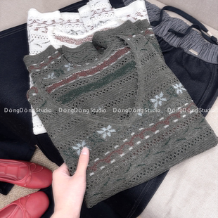 长袖 青草花 针织衫 女 86011 不撞款 衣长62胸围106 ～