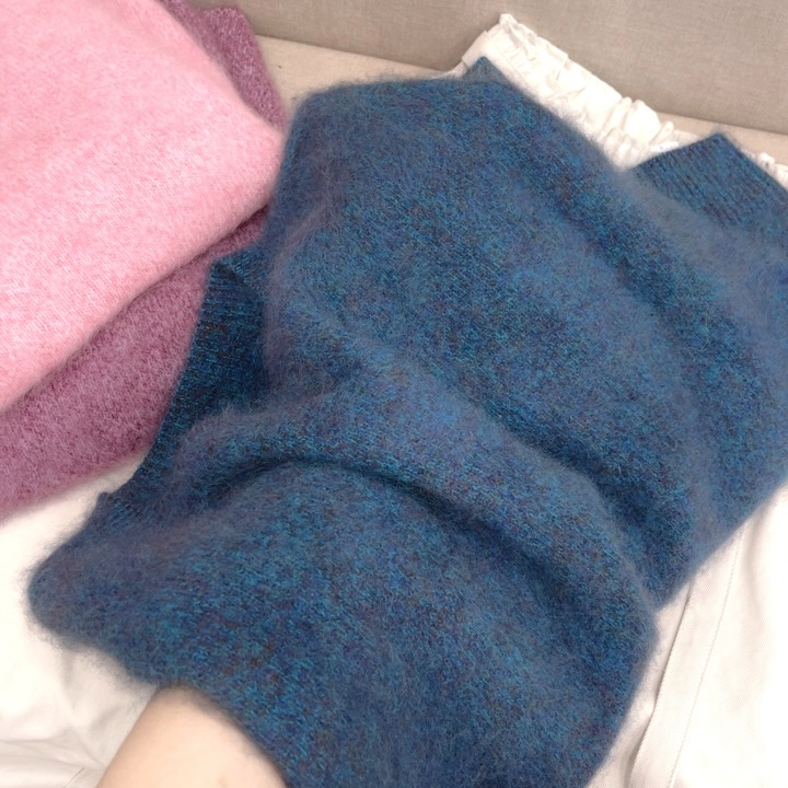 高高货，万人迷！【蓝眼泪】花纱拉绒圆领套头宽松加厚保暖 9916