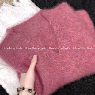 高高货！万人迷！[V领法鲁红]花纱拉绒套头宽松长袖保暖毛衣 9917