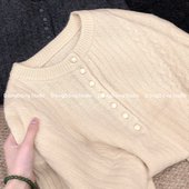 售完无补 全毛圆领套头纯色竖坑条宽松长袖 针织衫 特 毛衣 7211