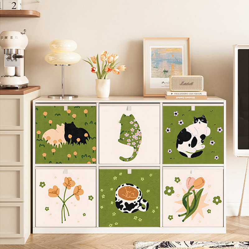 小清新方格布艺收纳箱卡莱克格子柜抽屉整理盒家用折叠收纳筐定制,收纳整理,收纳箱,淘宝优惠券,粉丝福利购,淘宝优惠卷