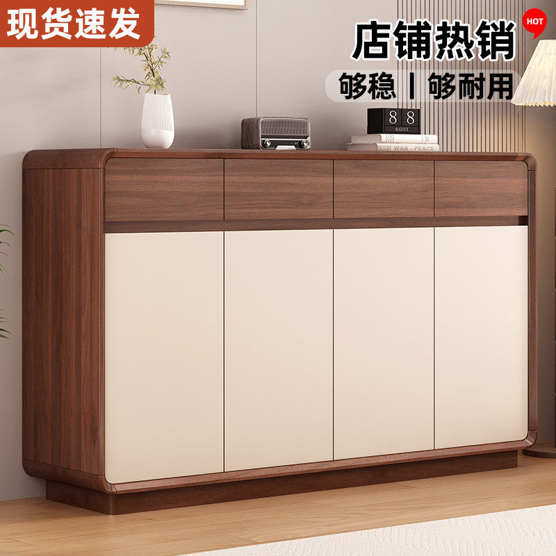 实木鞋柜家用门口一体靠墙入户储物收纳柜新款室内大容量玄关鞋柜