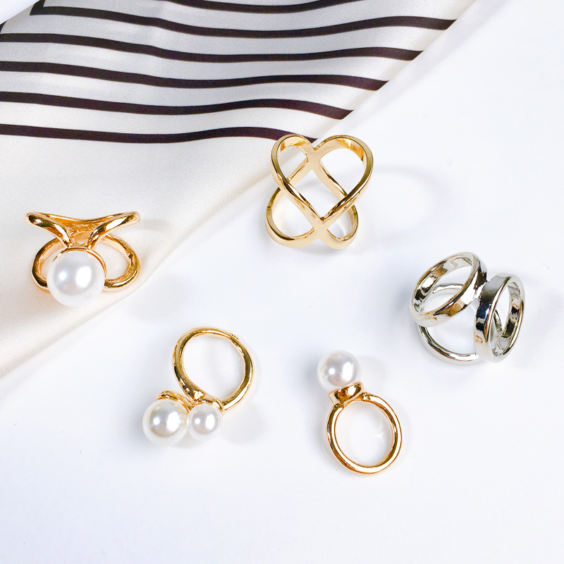 金属丝巾扣百搭日字扣珍珠扣