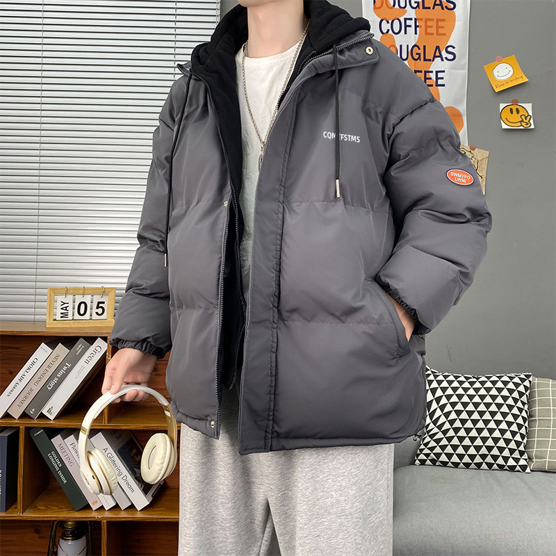 大货到仓！2022港风情侣棉衣男女假两件连帽棉服WT08p75,男装棉衣,星座1508
