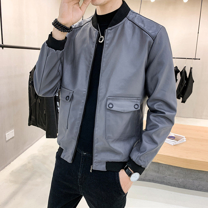 2025新款皮衣男PU皮夹克外套水洗皮店主风机车服PY81-P55,男装夹克,星座1508