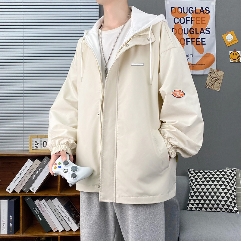 夹克男士韩版假两件外套新款2025秋季工装衣服百搭宽松2122,男装夹克,星座1508