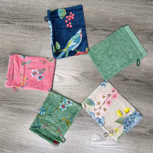 外贸纯棉万si印花擦澡巾洗碗巾隔热手套悬挂擦手吸水柔软厨房浴室