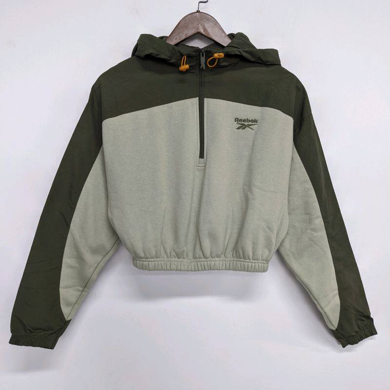 REEBOK VECTOR CROPPED QZ 女子短运动休闲连帽套头衫卫衣 H25147