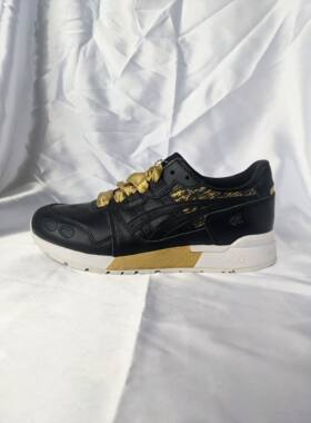 亚瑟士 ASICS TIGER GEL-LYTE 女子黑金经典复古休闲鞋 1192A034.