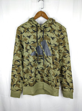 正品绝版 ADIDAS CAMO HOODY 男子荆棘迷彩连帽套头衫卫衣 H44163