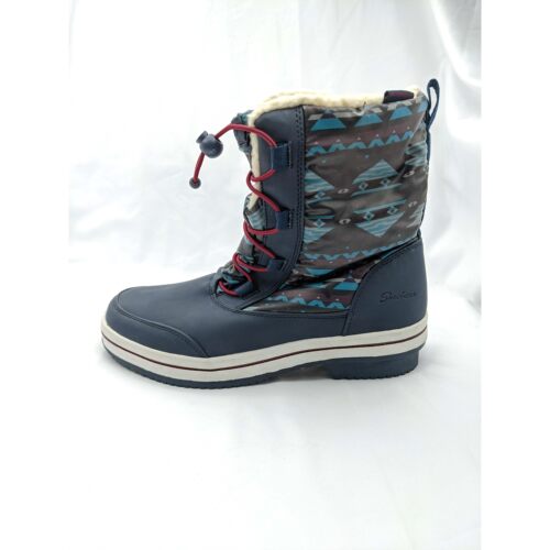 正品 斯凯奇 Skechers 女子冬季专业滑雪徒步靴休闲鞋 49843-NVY.