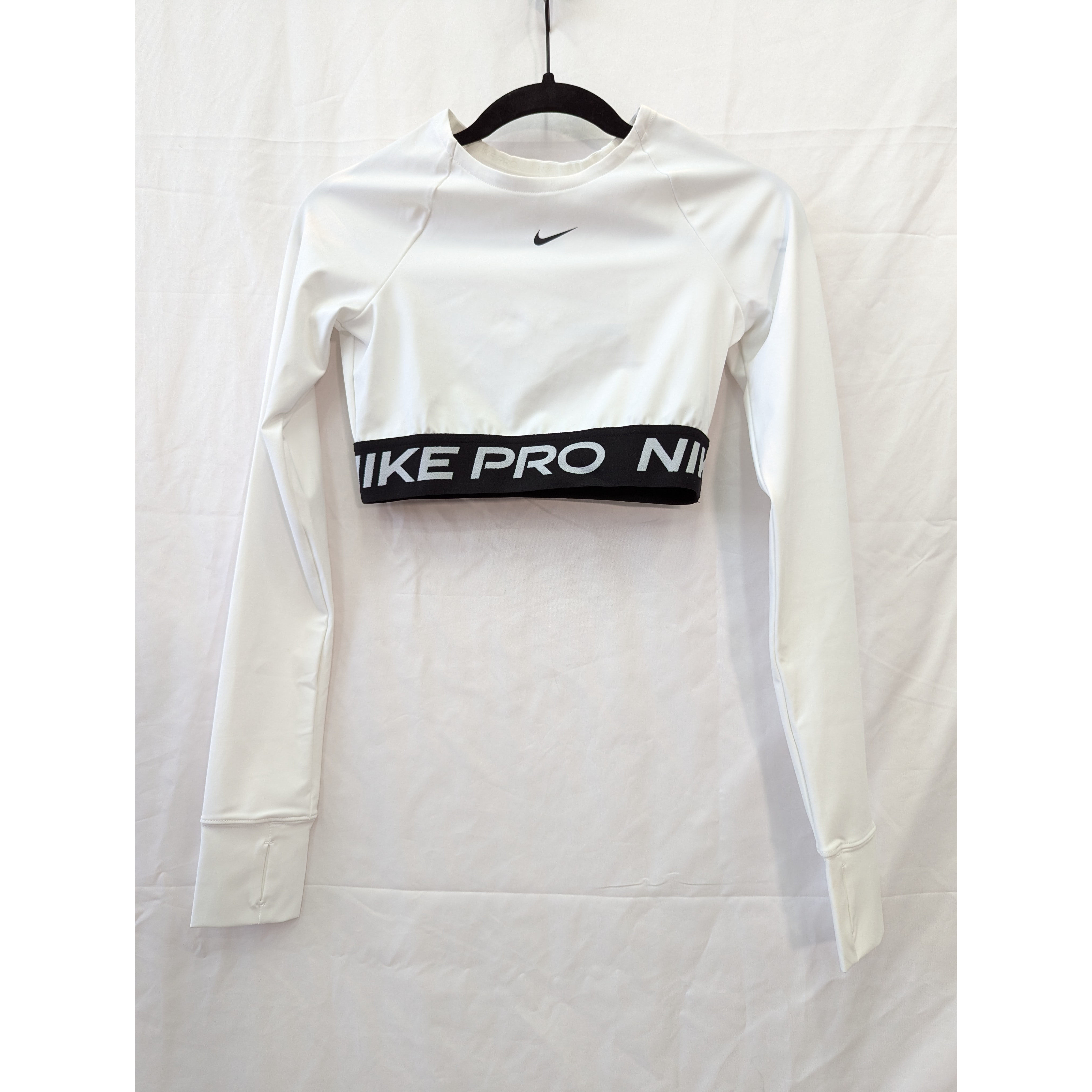 正品 耐克 Nike Pro DRI-FIT 女子速干短款露脐 运动健身训练长袖