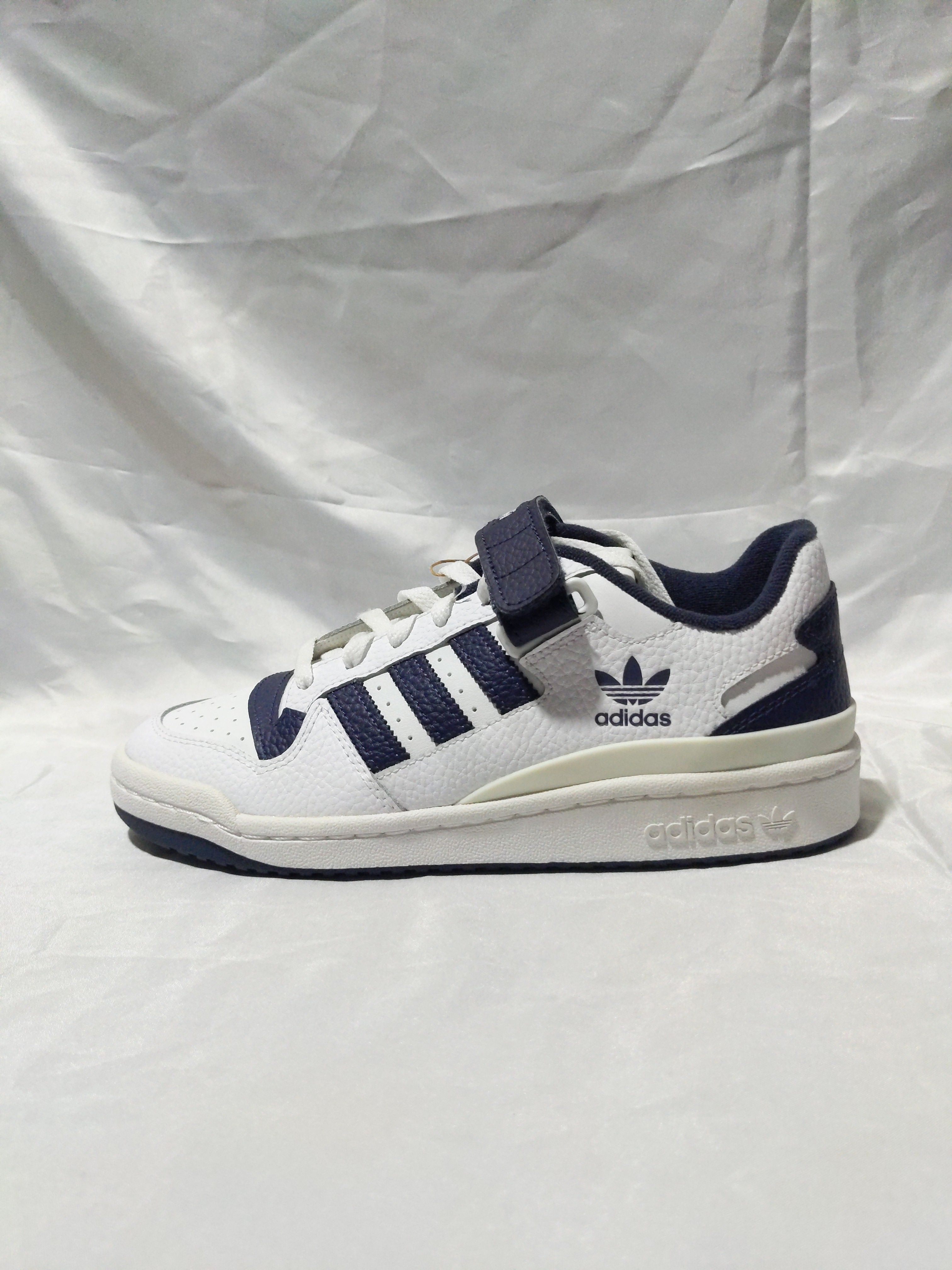 adidas Forum Low White Navy 男子海军蓝经典复古休闲鞋 GY5831