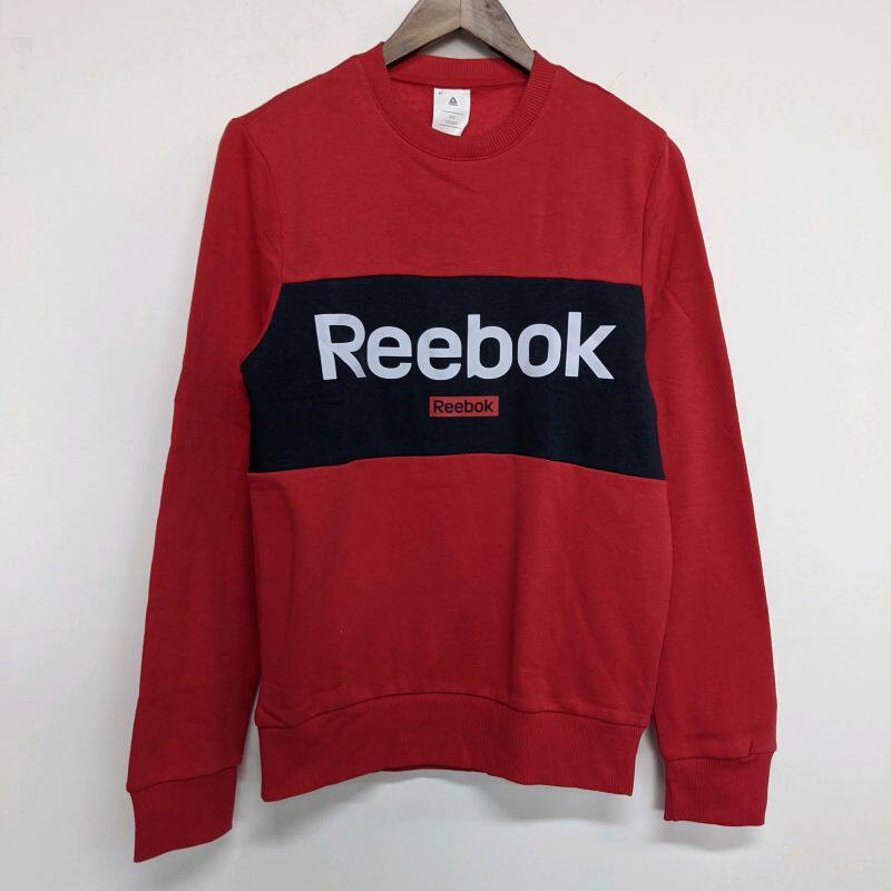 REEBOK SWEATER 锐步男子复古休闲红色套头圆领卫衣 EJ9864