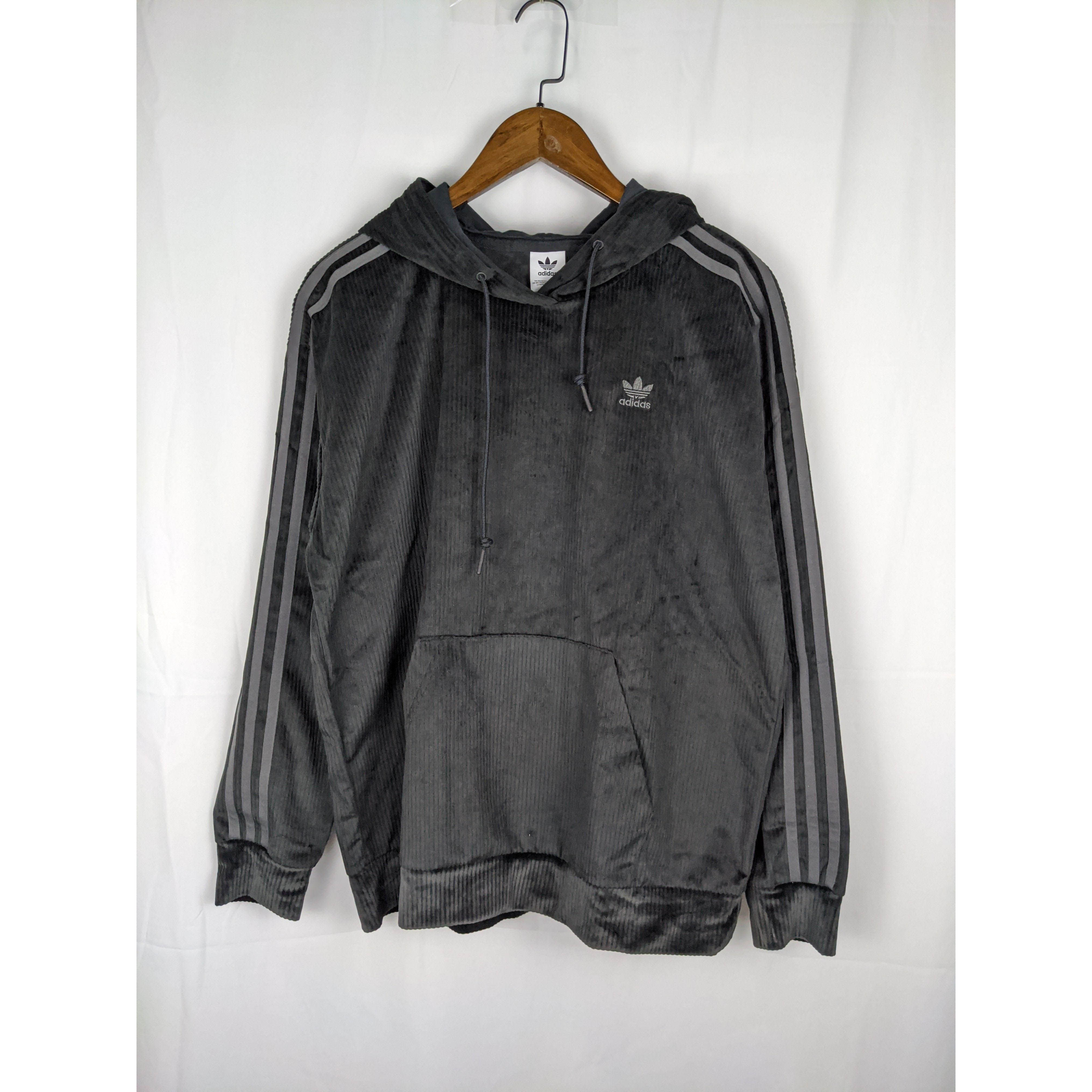 adidas Originals Hoodie 女子灯芯绒复古连帽套头衫卫衣 GU0811