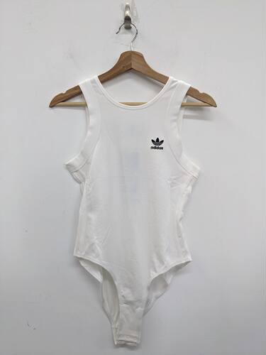 三叶草 adidas Bodysuit Cut Out 白色小天使瑜伽连体衣 FL4070