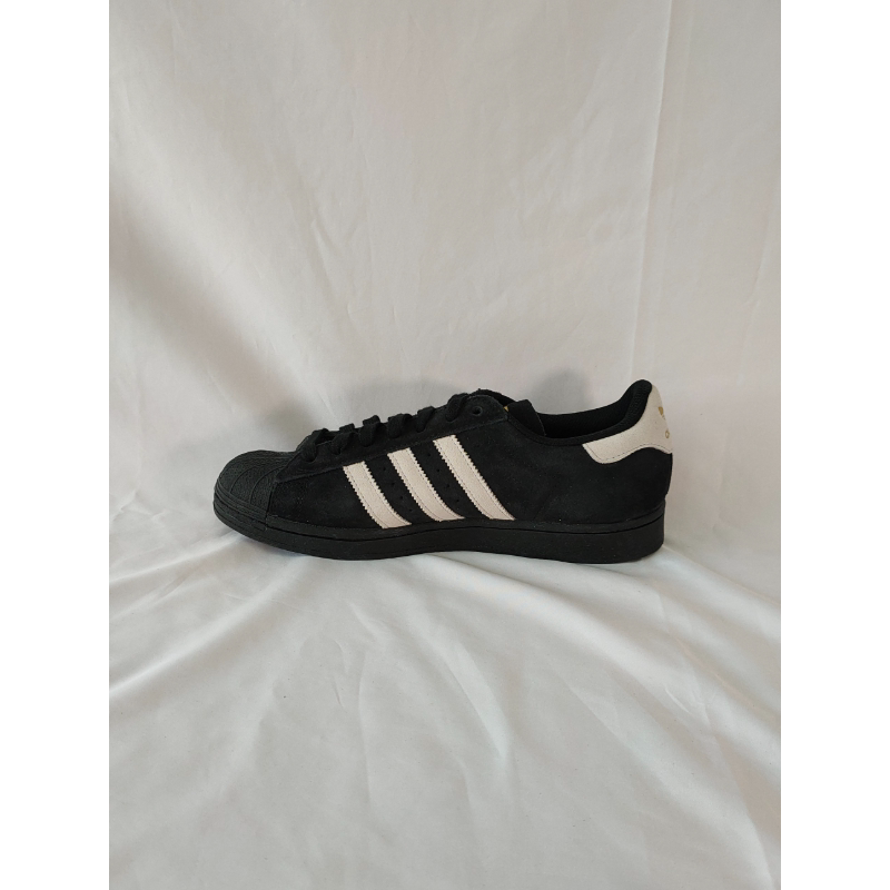 正品 三叶草 adidas Superstar 黑银翻毛皮复古贝壳头板鞋 IE6525