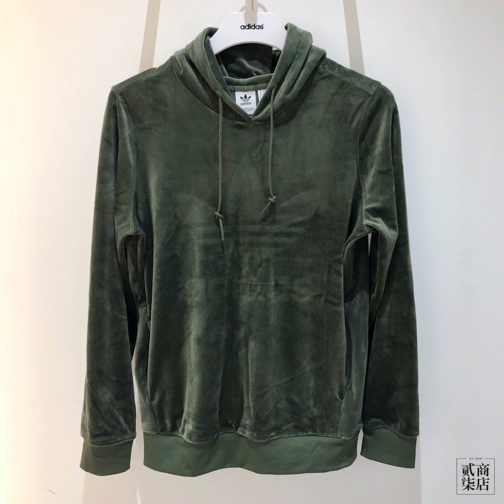 正品 ADIDAS HOODIE 三叶草 女装法兰绒绒高级质感运动连帽套头衫