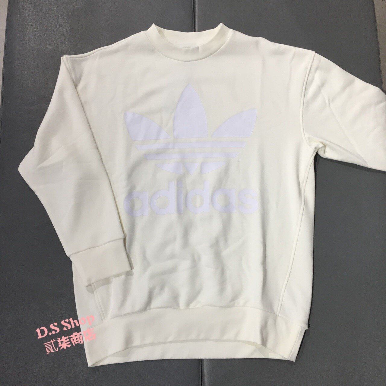 ADIDAS OVERSIZE 三叶草 LOGO宽松超大尺寸男子卫衣套头衫 BQ1801