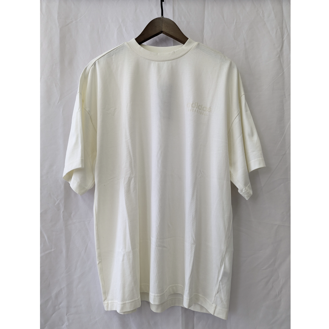 正品 adidas Basketball Select 米白男篮球字母LOGOT恤衫 IK0089