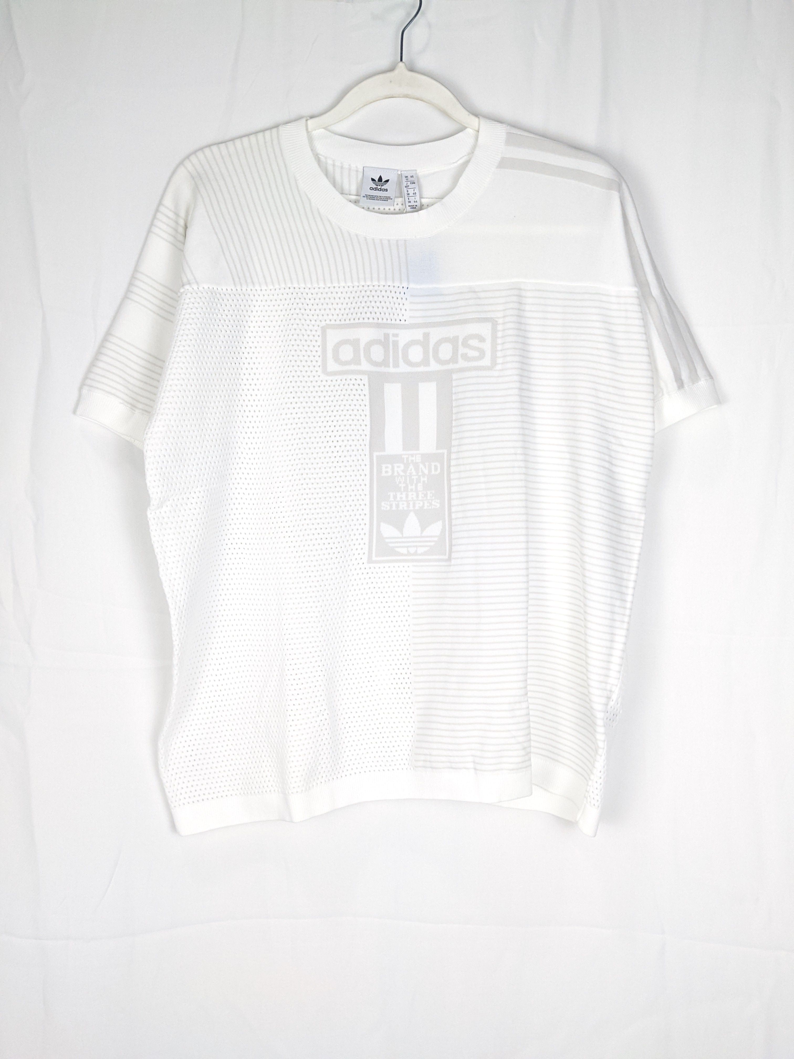 adidas Originals Adibreak Tee 女子纯白透视装针织短袖 DH4556