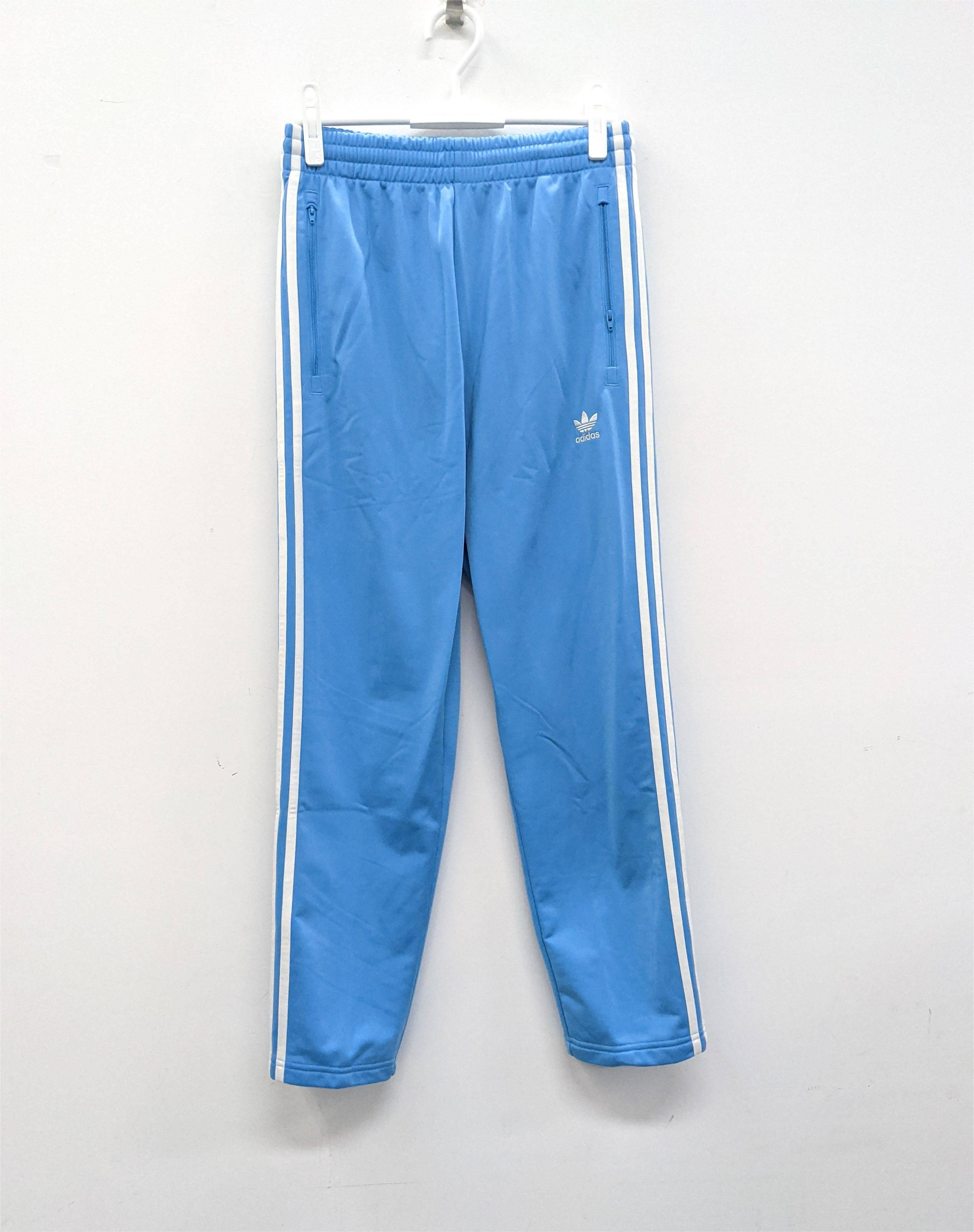 Adidas 阿迪达斯三叶草三道杠宽松蓝色运动裤长裤 HB9386