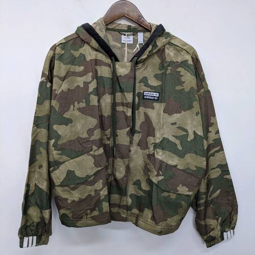 正品  三叶草 女迷彩短款梭织串标户外防晒服休闲风衣外套 ED5816