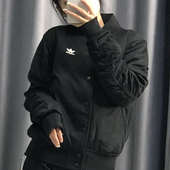DW3905 女子夹棉保暖后背大logo立领夹克外套 ADIDAS 三叶草
