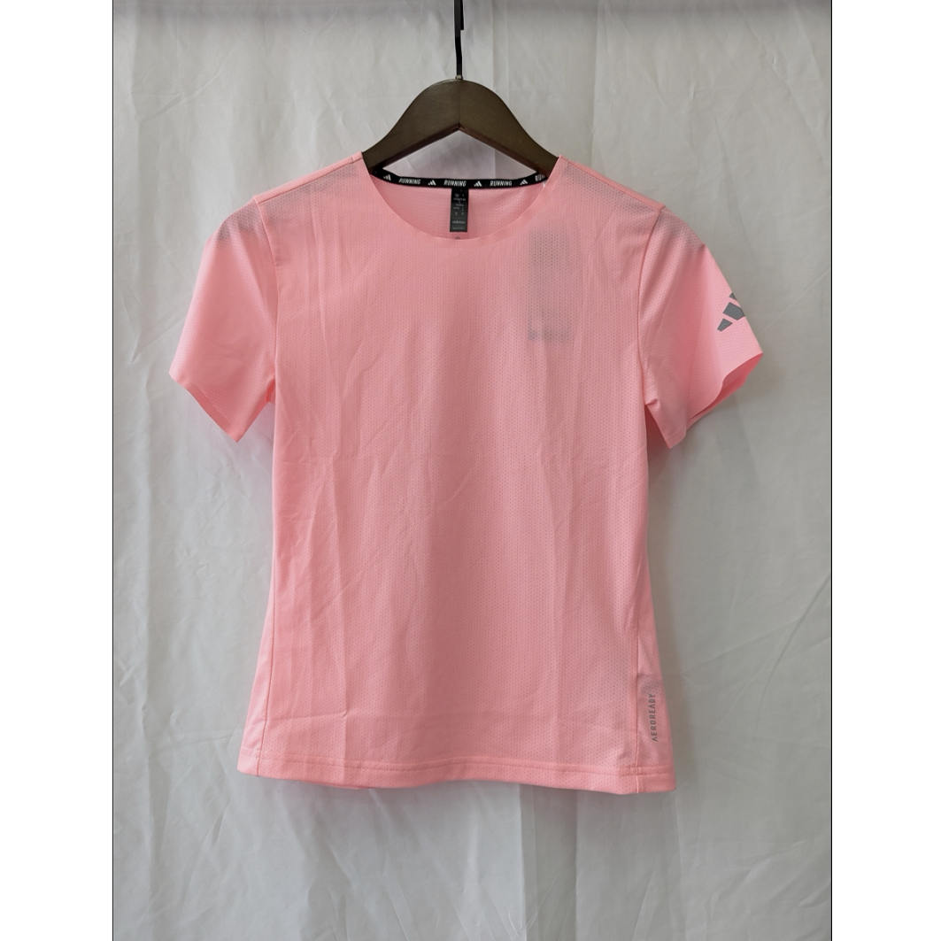 正品 adidas Ess Rn Tee Ss 女子健身肉粉速干跑步短袖T恤 JV6933