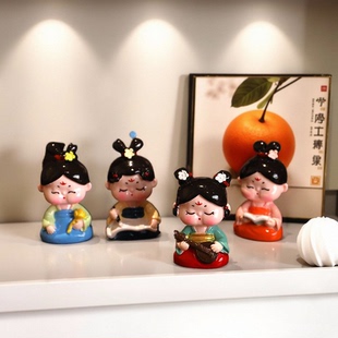 文创纪念品古风唐仕女树脂摆件办公室桌面装饰品盲盒挂饰车载饰品
