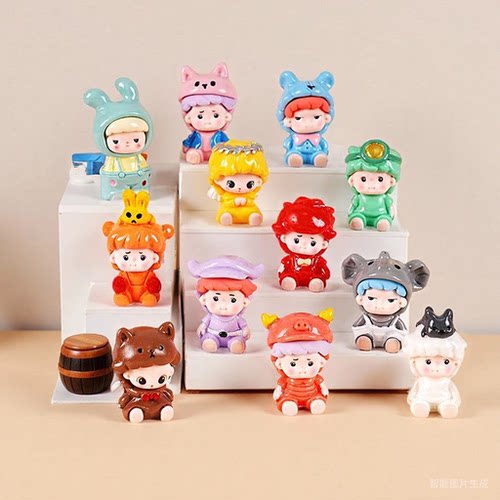 桌面摆件小号萌粒摆件diy潮玩手工饰品配件冰箱贴树脂工艺品