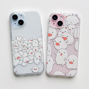 ins风可爱哇啦哇啦卡通适用于苹果13/14/15/16/17proMax趣味少女手机软壳iPhone11/12MINI透明