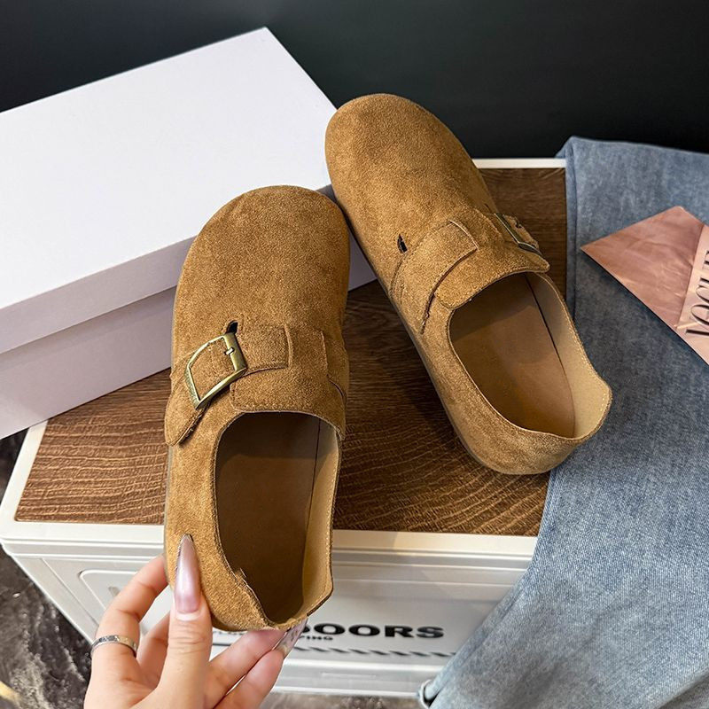 厚底内增高勃肯鞋女2025新款秋季一脚蹬博肯单鞋乐福鞋豆豆鞋,女鞋,乐福鞋（豆豆鞋）,淘宝优惠券,粉丝福利购,淘宝优惠卷