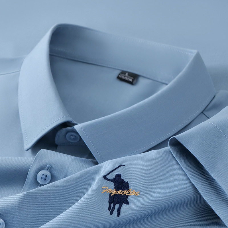 阿里虎男装新款高级感精美刺绣短袖翻领衬衫男士免烫健康亲肤衬衣,男装,衬衫,淘宝优惠券,粉丝福利购,淘宝优惠卷