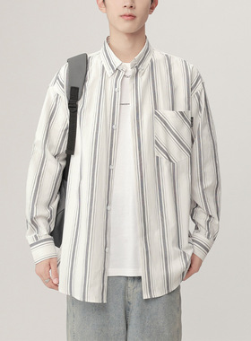 帝创者C2361K秋季新款男生商务条纹衬衣英伦复设计古长袖男生衬衫