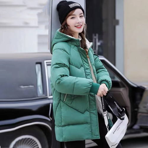 羽绒棉中长款通勤直筒型加厚棉衣