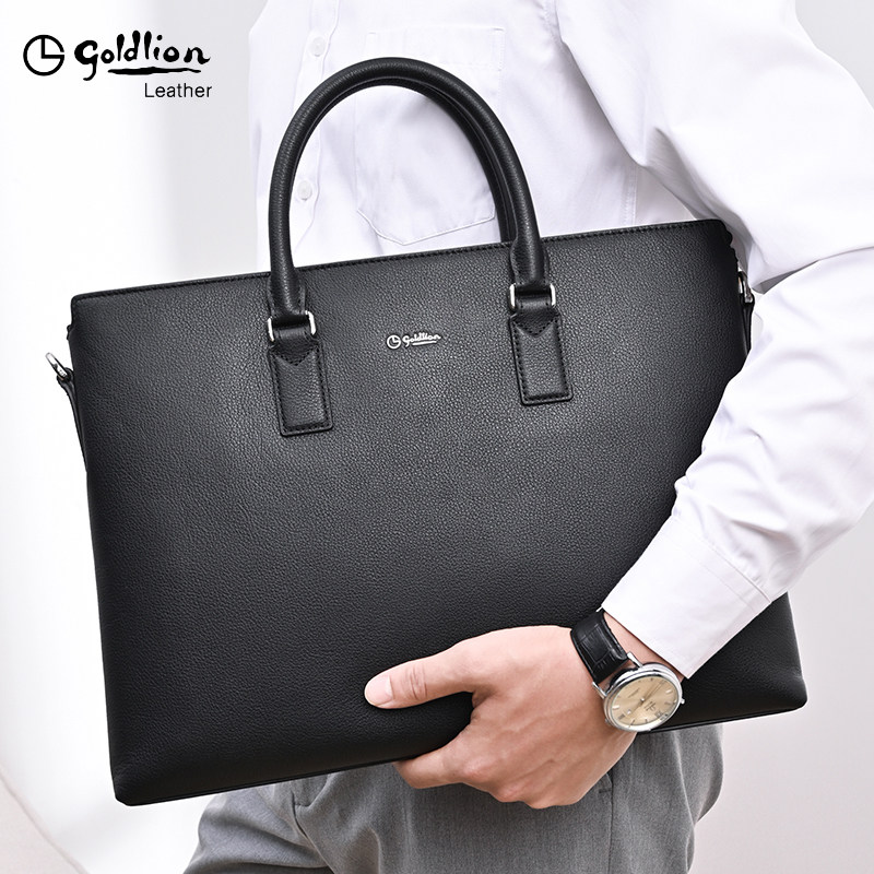 金利来公文包男款商务真皮男士手提包通勤公务包旅行电脑包男包