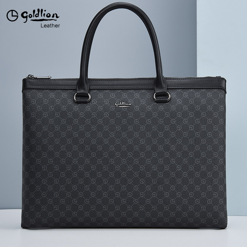 金利来男包男士公文包大容量商务休闲旅行皮包2023新款潮流手提包