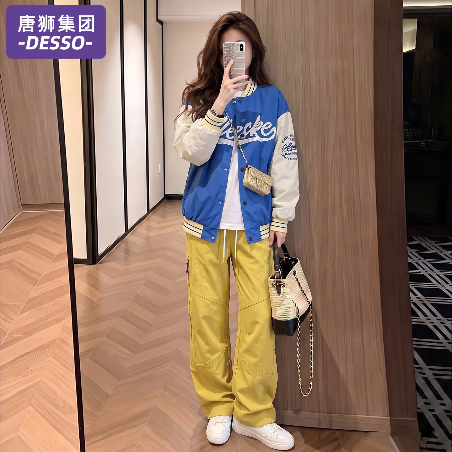 唐狮集团运动套装女款2026新款秋季棒球服夹克休闲工装裤两件套潮图片