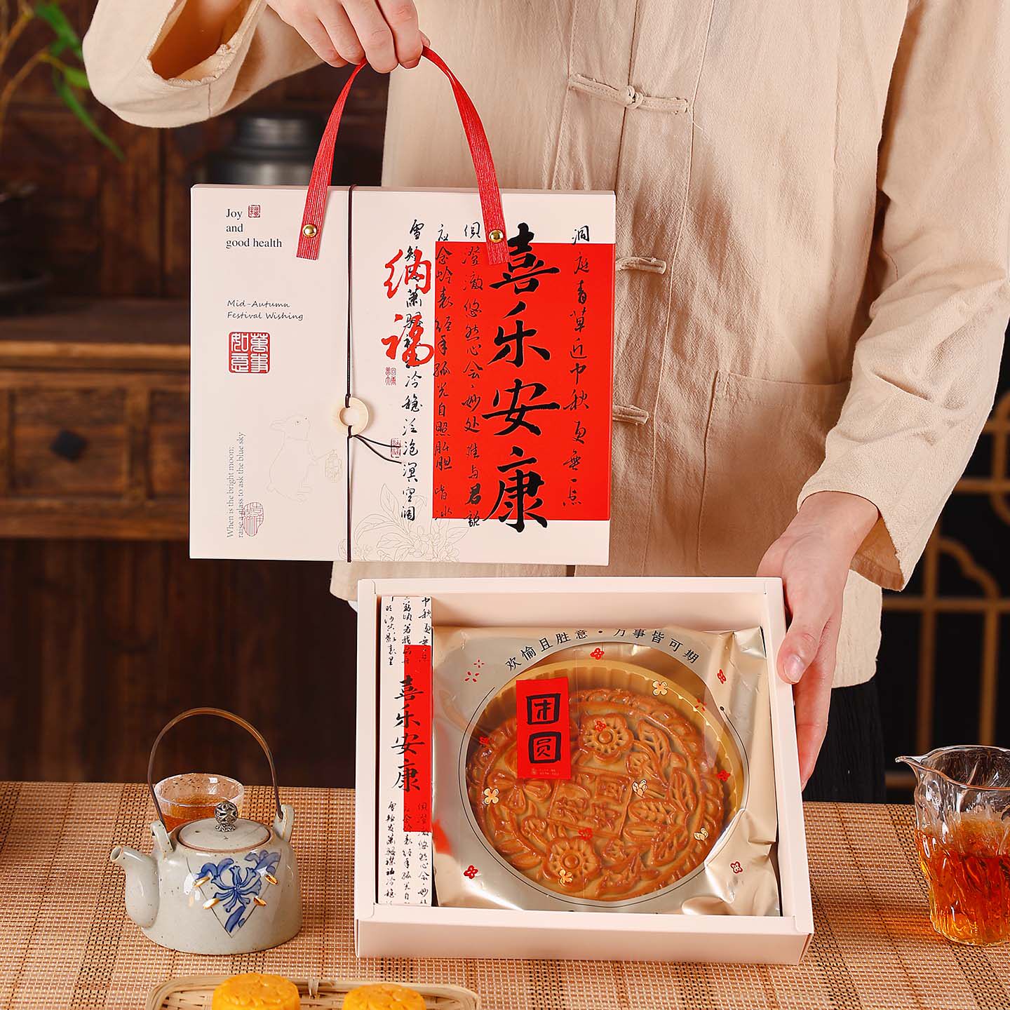 新款1/2斤大月饼包装盒1斤装月饼盒500克中秋月饼礼盒1KG空盒批发