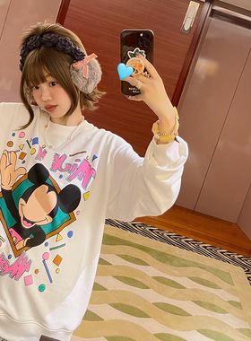 Vimas现货vtg中古款~一眼爱上鬼马可爱 复古经典图案 发泡印卫衣